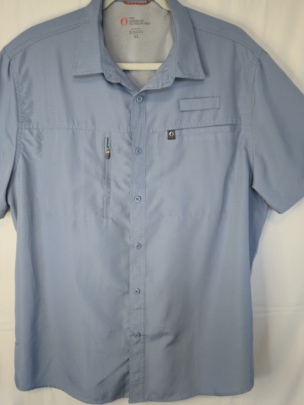 The American Outdoorsman Men's Size XL Vented Fishing Shirt Light Blue 0524